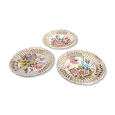 Lot de 3 assiettes ajourées en céramique