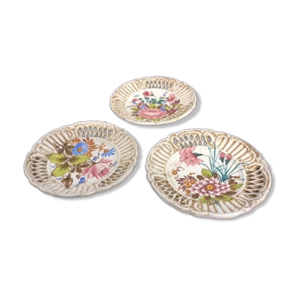 Lot de 3 assiettes ajourées en céramique