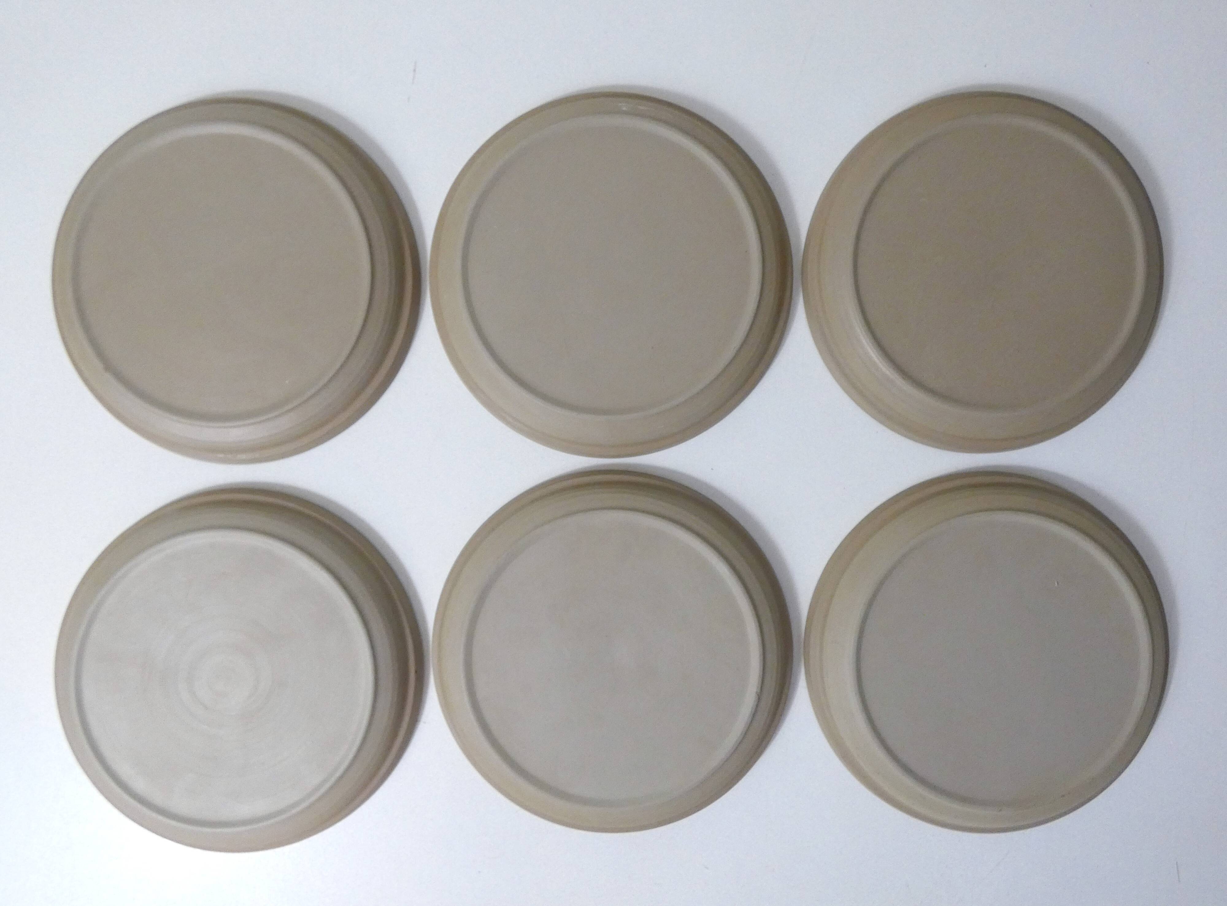 6 vintage stoneware dessert plates