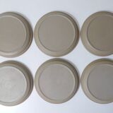 6 vintage stoneware dessert plates