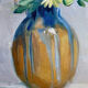Painting "Flowers in vase" signed M. Saulo, circa 1950 frame