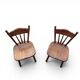 Set of 2 Oak Wood Victorian Child Stick Back Chairs / 1960s