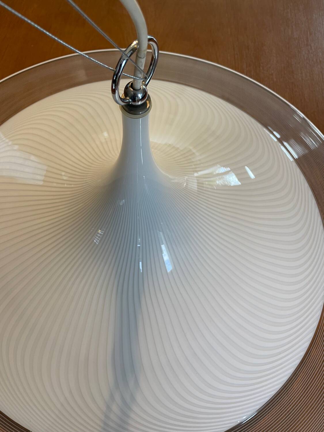 Suspension swirl et filigrane Murano
