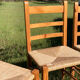 4 chaises paillées en pin vintage bois 1980 1990