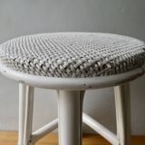 White rattan stool