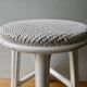 White rattan stool