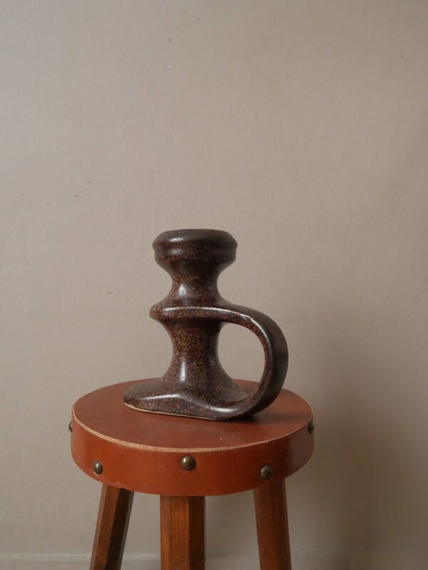 Bougeoir à main en céramique vintage fait main poterie handmade esprit campagne scandinave japandi