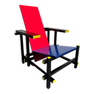 Chaise rouge Bleue Vintage - design