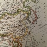 Lithograph and map of Asia of 1922