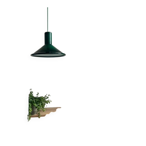 Suspension vintage Holmegaard P&T - Michael Bang - Lampe design danoise en verre