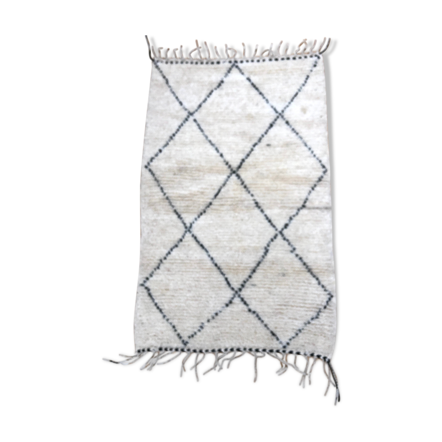 Moroccan Berber carpet Beni Ouarain with black diamonds 1,48x0.95m