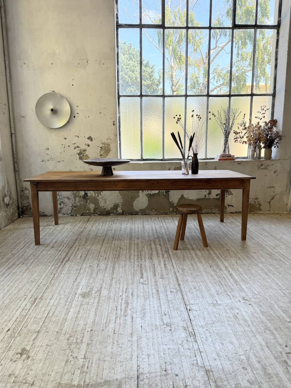 50s pine and oak farmhouse table 2.5m