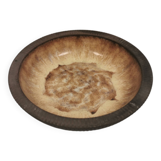 Delicious partially glazed ceramic dish 1970-80s
