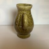 Sarreguemines khaki green pitcher