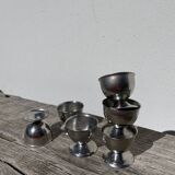 6 vintage metal egg cups 1970