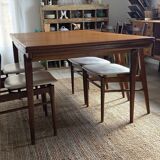Scandinavian extendable teak table