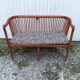 Banc bois léopard véranda salon 6 pieds vintage