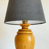 Vintage solid wood and fabric lamp