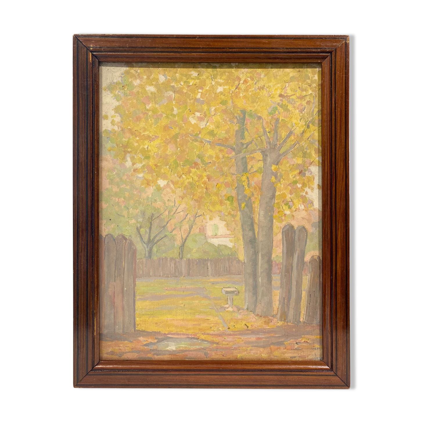 Painting, old, autumn landscape 1940s