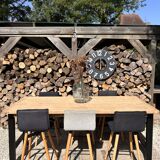 High table, island in wood and metal