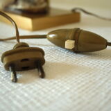 Ceramic duck table lamp and vintage adjustable brass