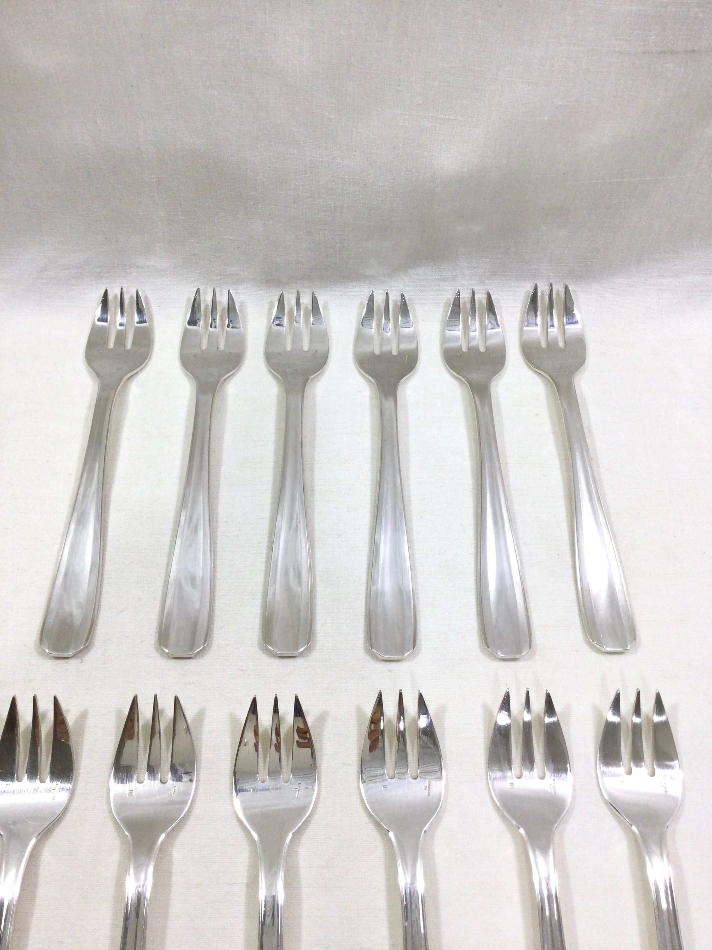 12 fourchette à huître art deco Alfenide Christofle