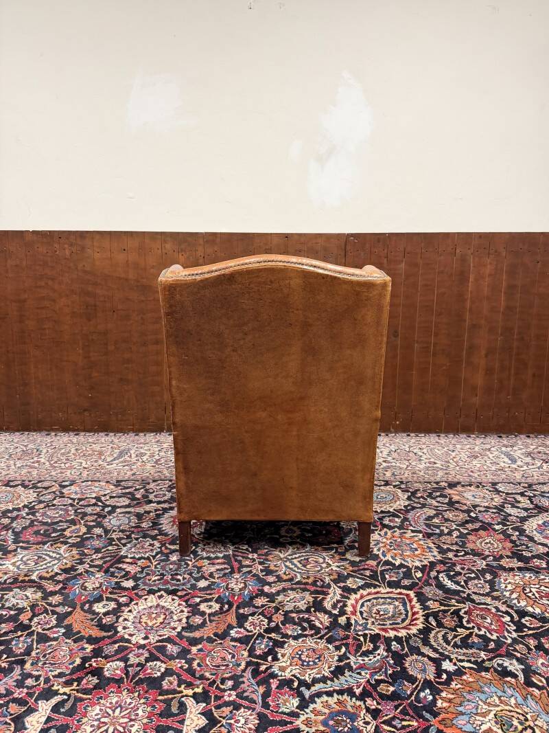 Classic English Sheep Leather Armchair