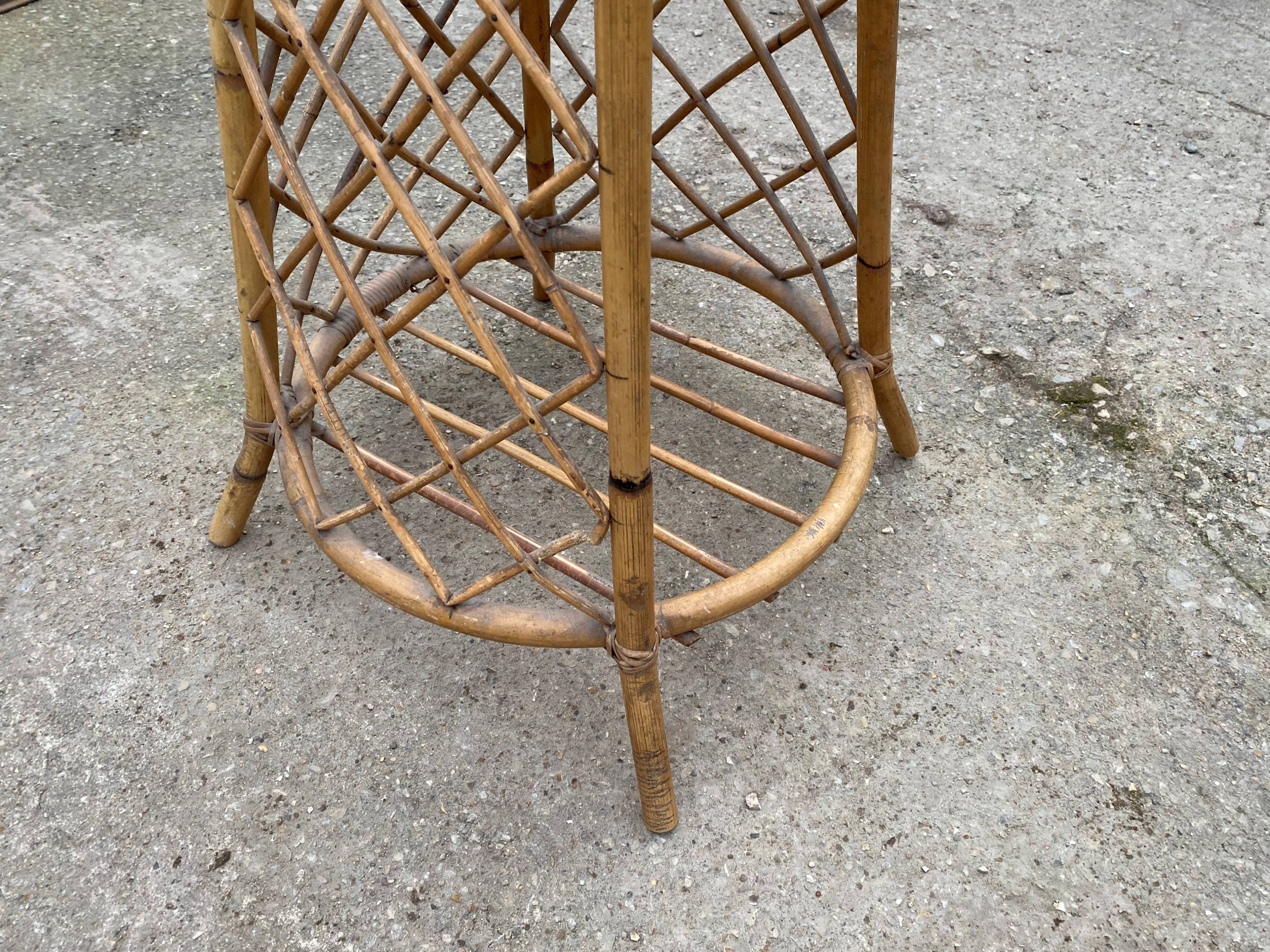 Vintage 1970s rattan coat rack