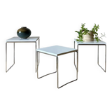 3 nesting tables – chrome steel & laminated top