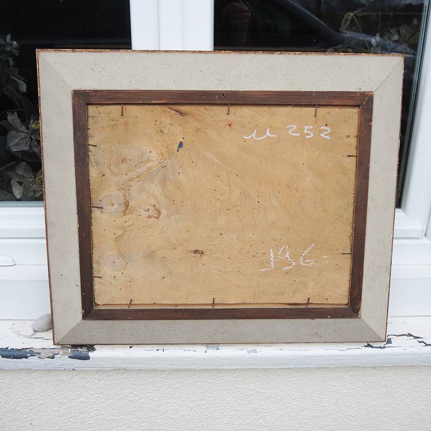 Antique Oil Painting on Wood Signed - Still Life