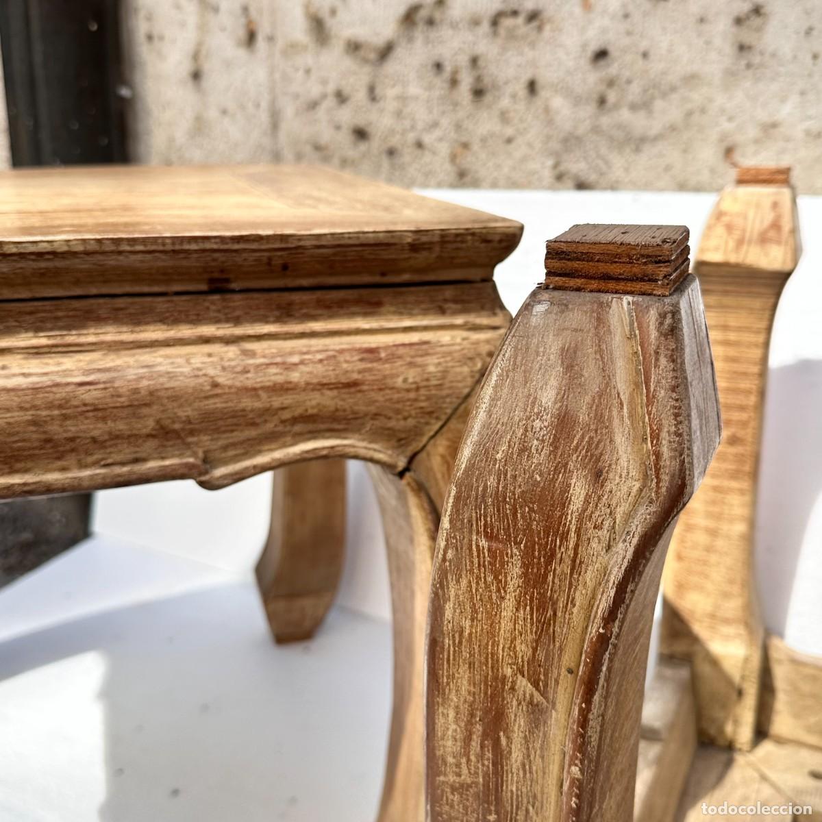 2 tables d'appoint en bois d'orme, Chine années 50