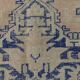 Tapis persan vintage bleu et beige sable, 246x344 cm