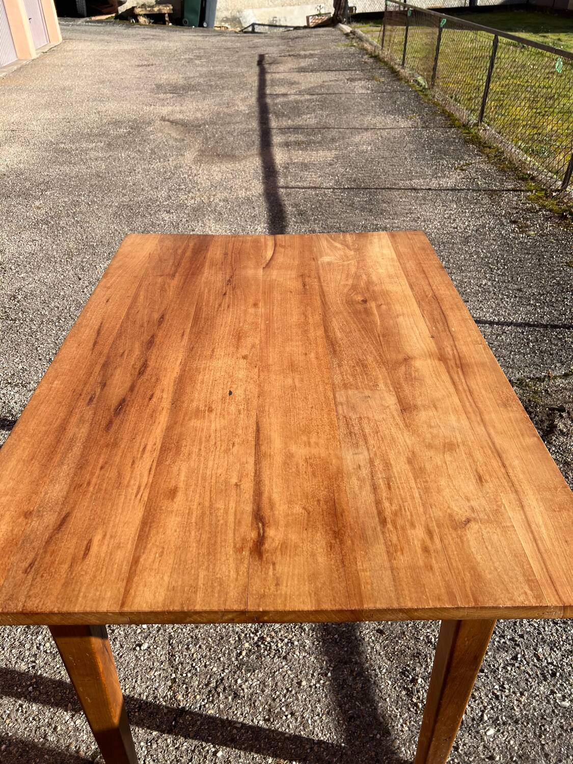 Solid wood table with side drawers