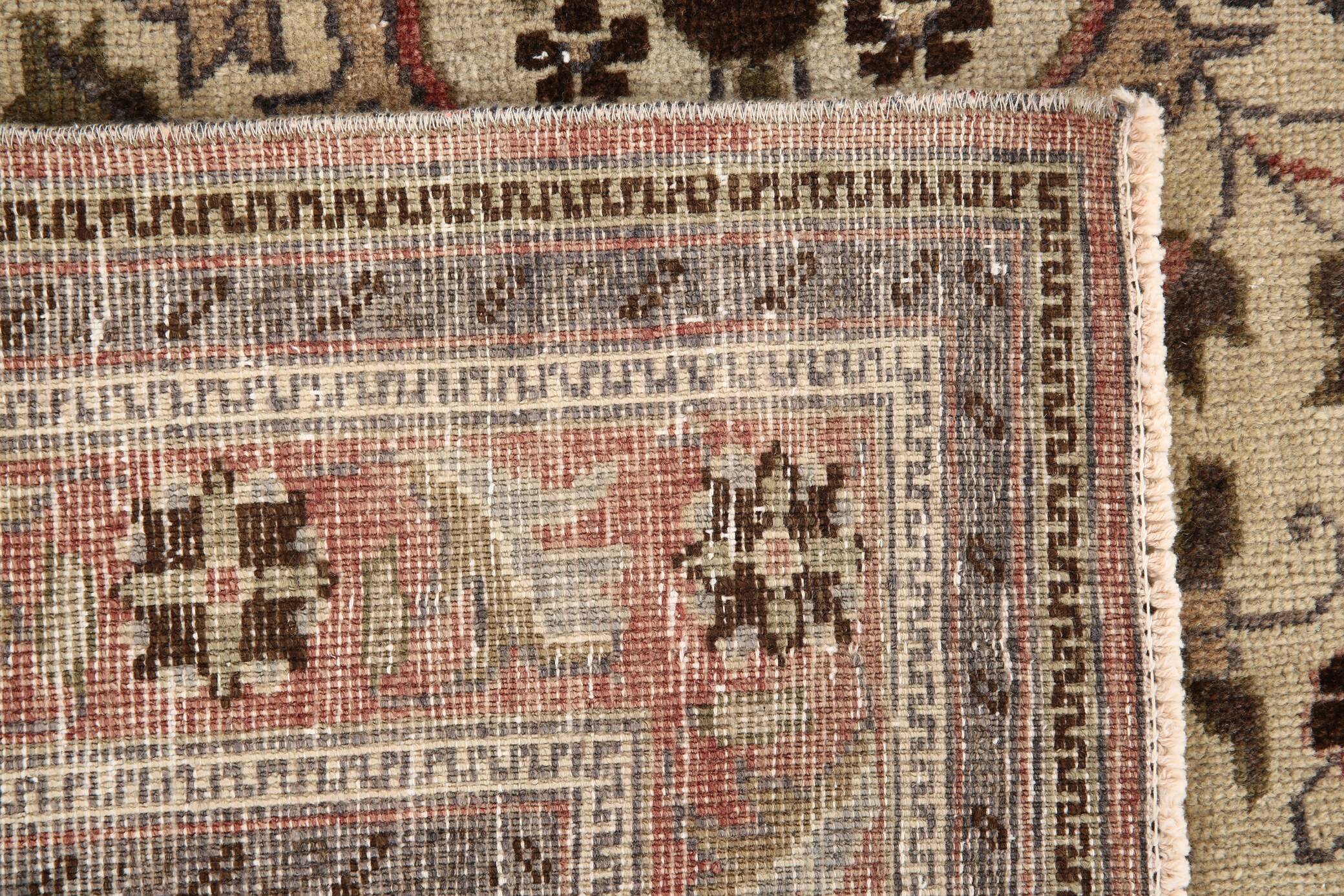 4x7 Brown Floral Vintage Persian Rug, 130x215Cm SK 2606