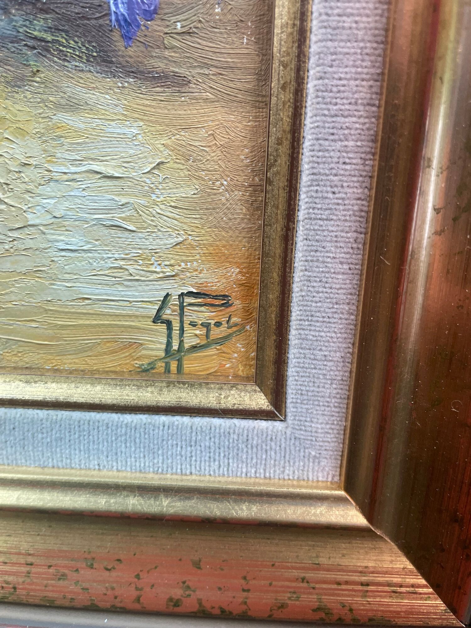 Oil on canvas signed paget, vase au bouquet