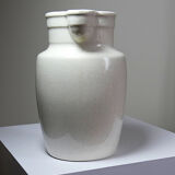 Large Art Deco toilet bowl, antique cracked faience.