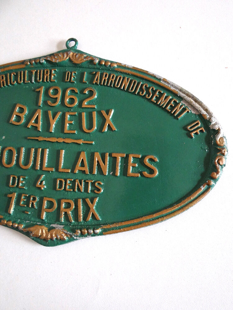 Plaque agricole ancienne verte années 60