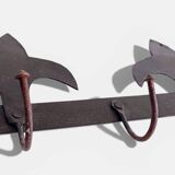 Antique French Provincial Wrought Iron Coat or Hat Rack with Fleur-de-Lis