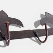 Antique French Provincial Wrought Iron Coat or Hat Rack with Fleur-de-Lis