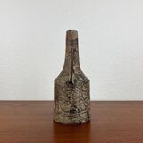 Brutalist vintage studio pottery vase carafe by Gerhard Liebenthron, 1970s.