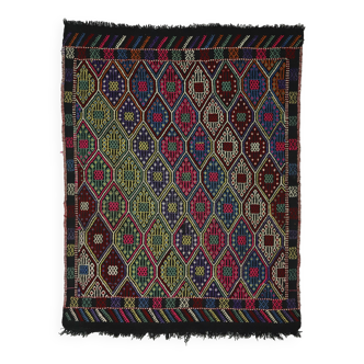 Tapis Kilim turc anatolien vintage fait main 190 cm x 148 cm