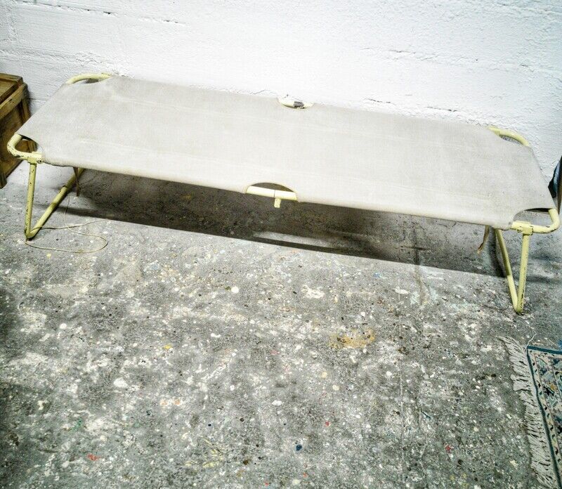 Canvas military camp bed