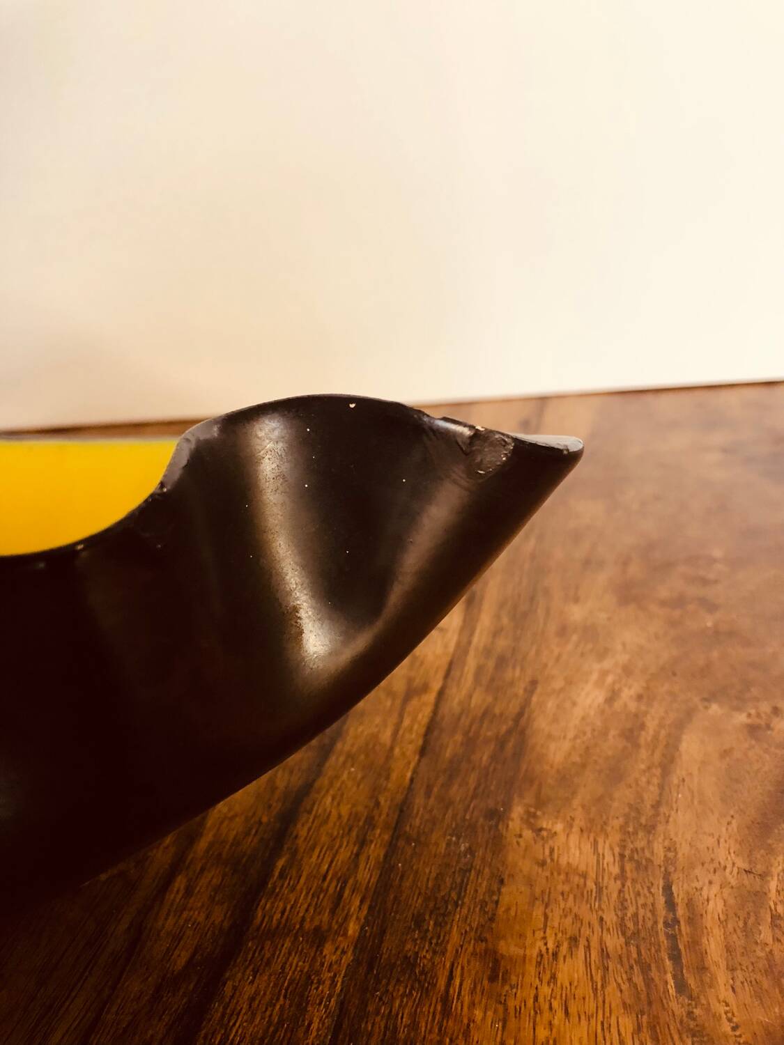 Elchinger yellow and black ceramic bowl. 1950s