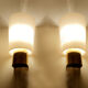 Pair of vintage Limburg wall lights, glass, 70s
