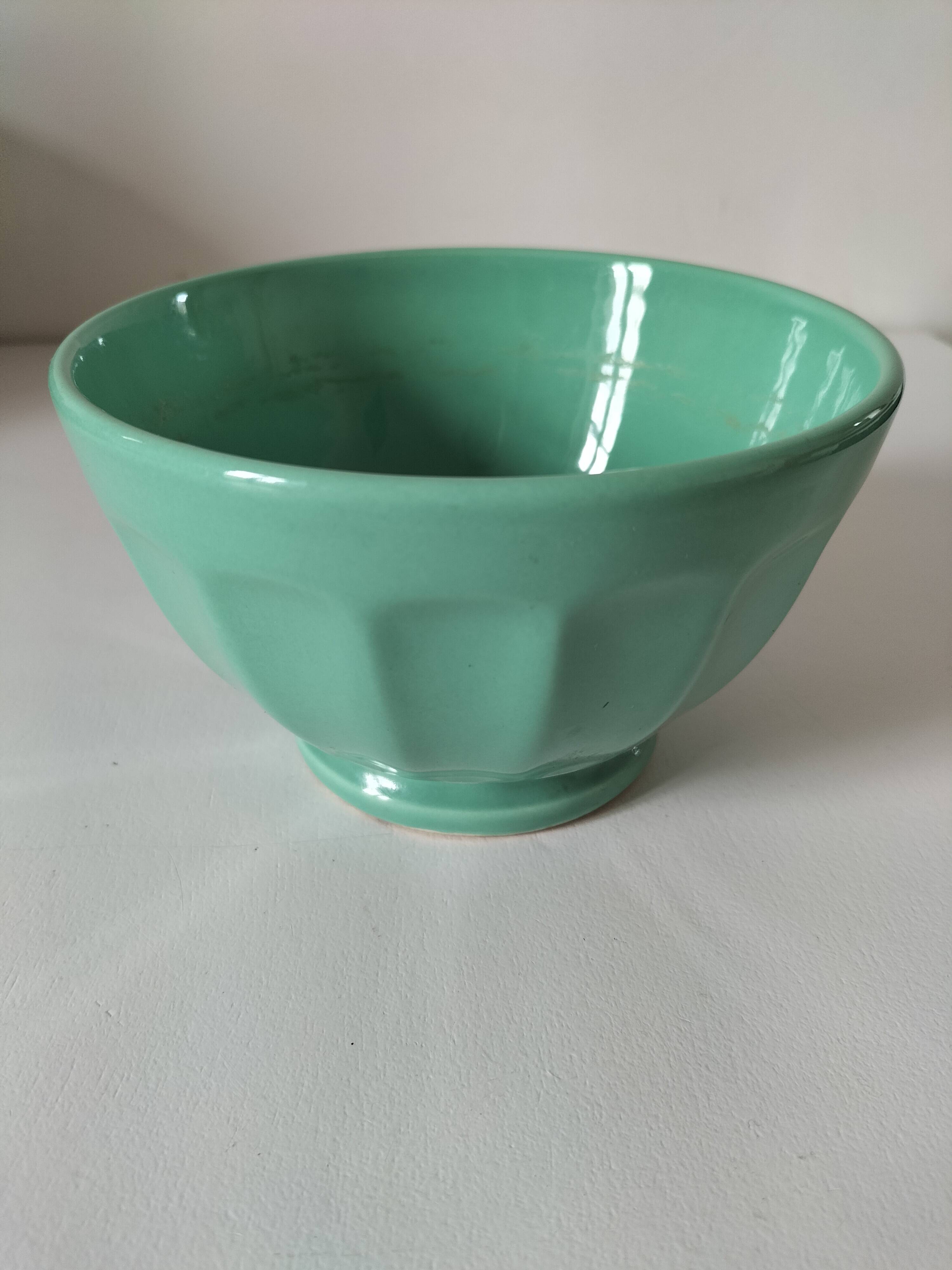 Vintage Faceted Farmhouse Bowl Duo
