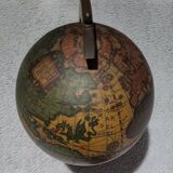 Authentic antique vintage musical globe in wood