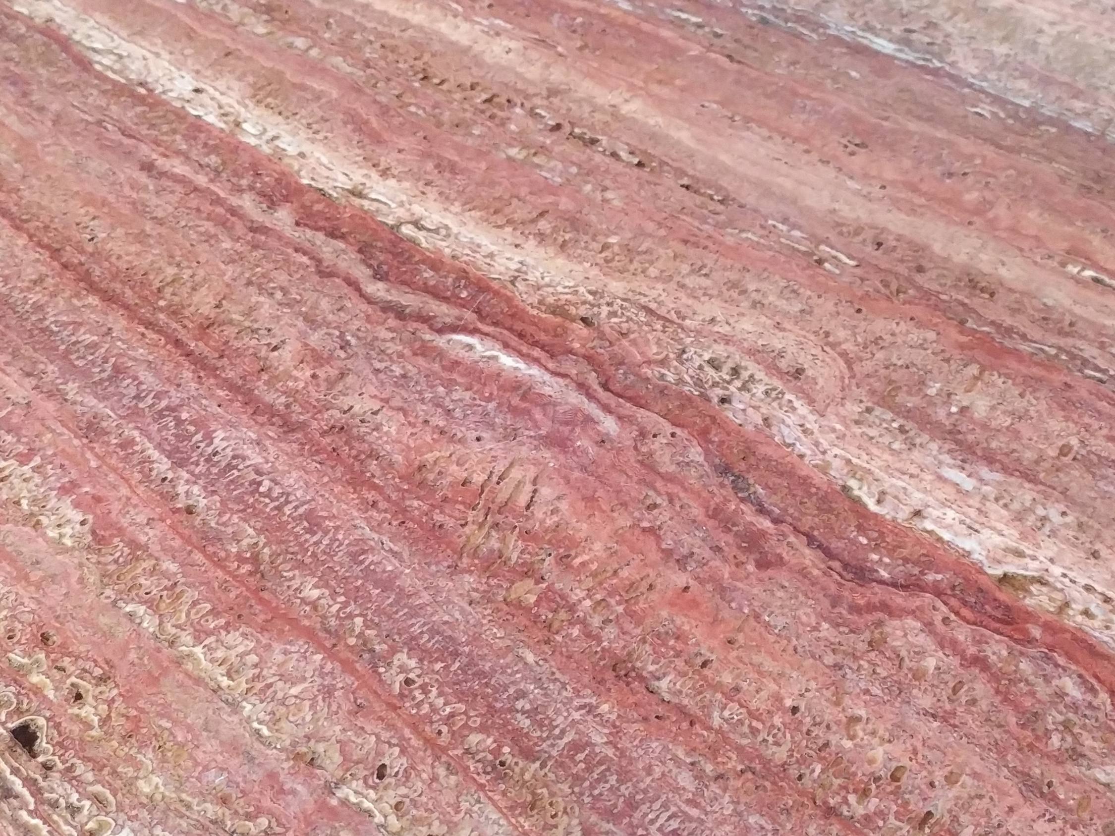 Travertine coffee table red design