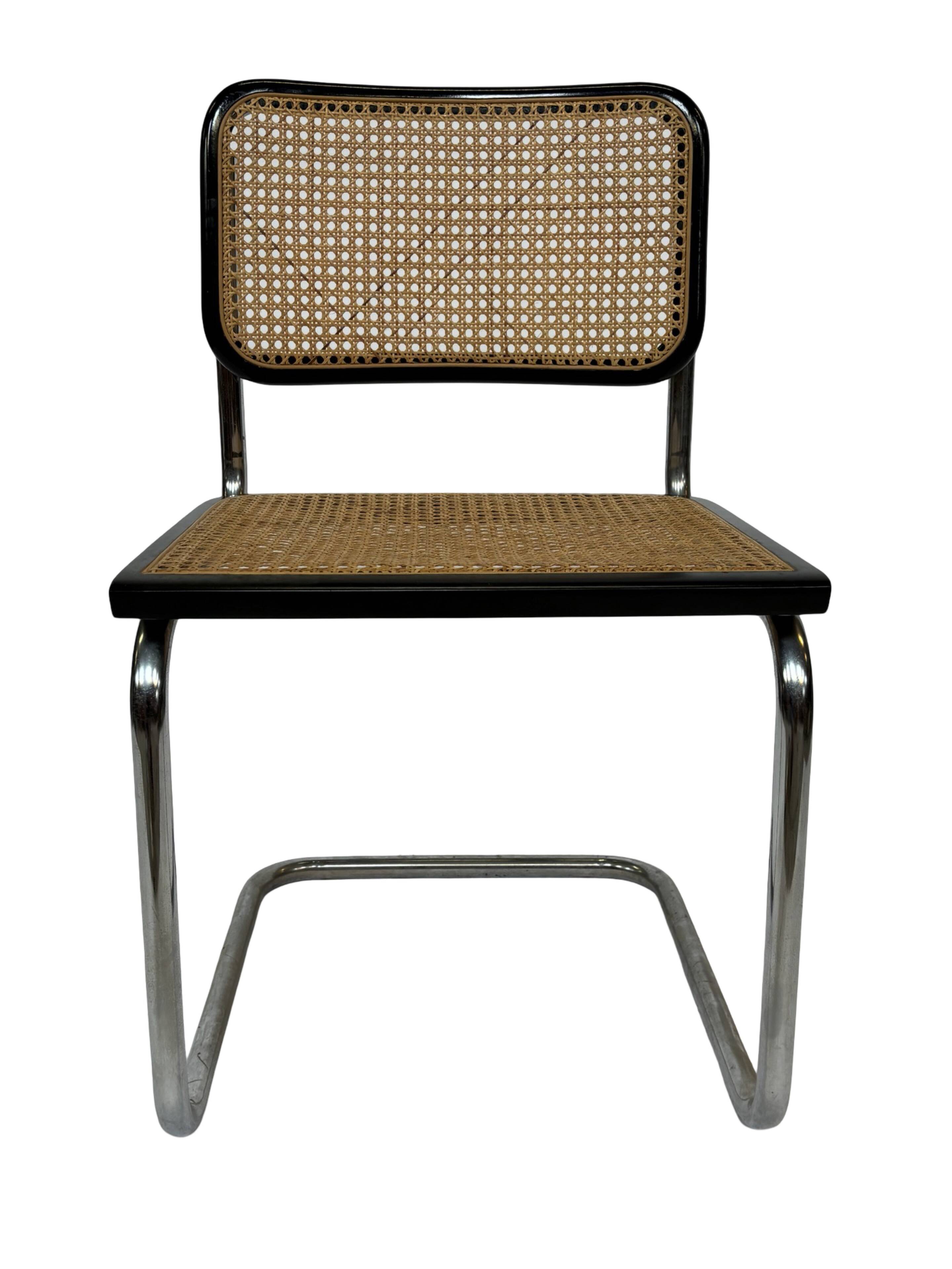 Cesca chair b32 model in chrome and black by Marcel Breuer