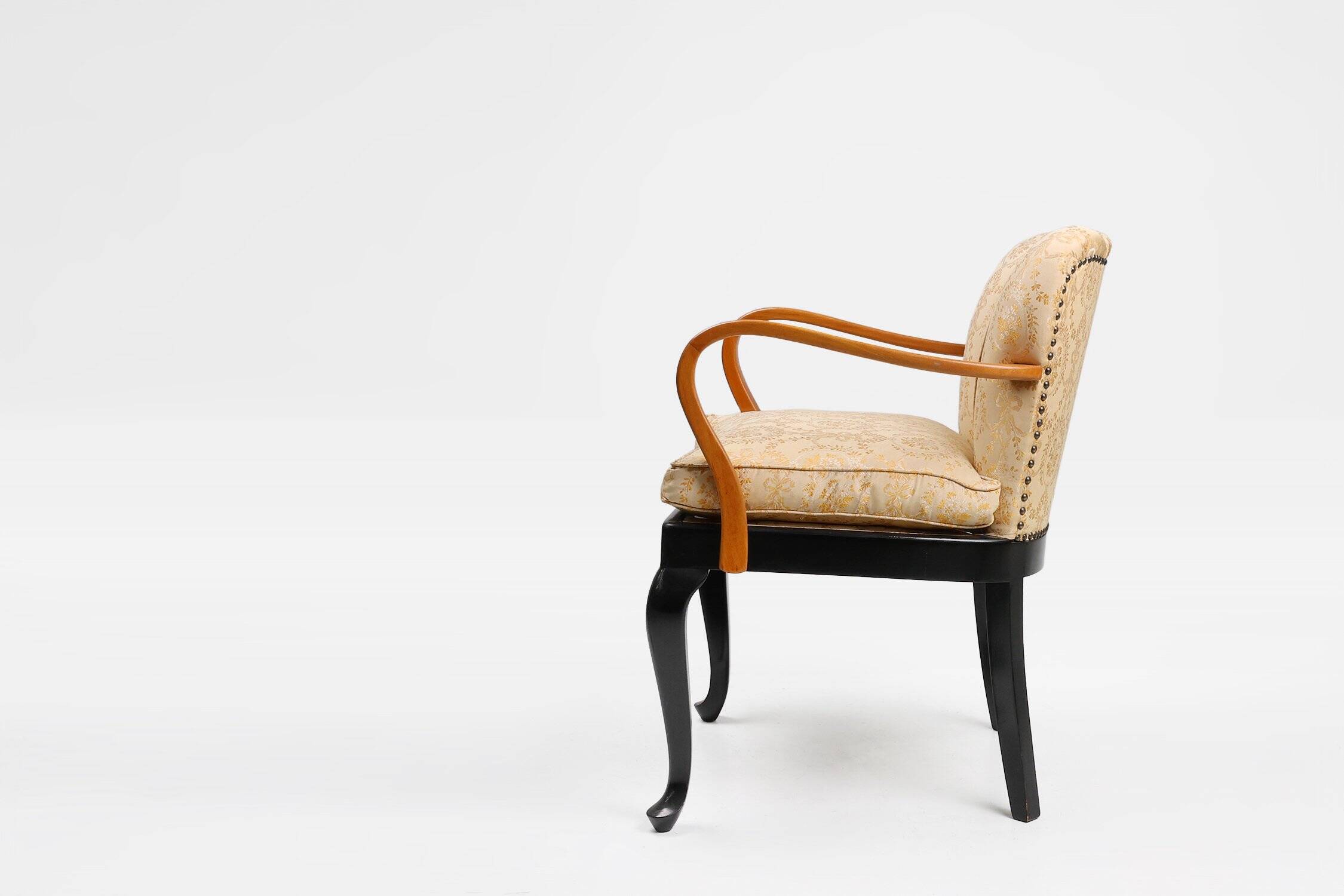 Art Deco Side Chair in Beech, France ca. 1940