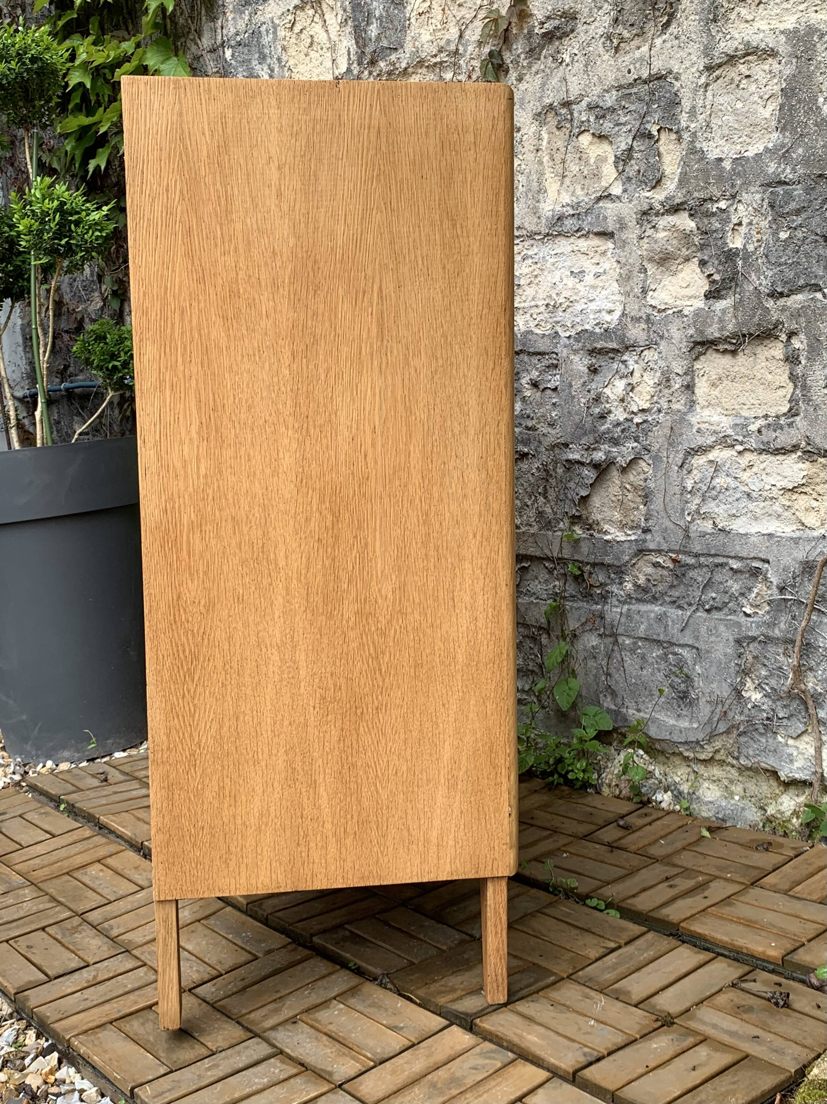 Commode pieds compas et chêne brut massif  1960